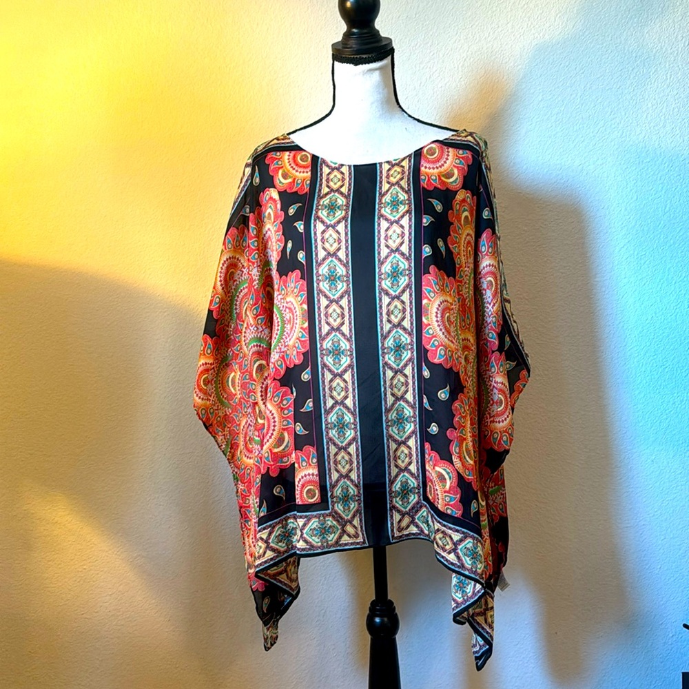New York & Company Multi Color Top Sz L